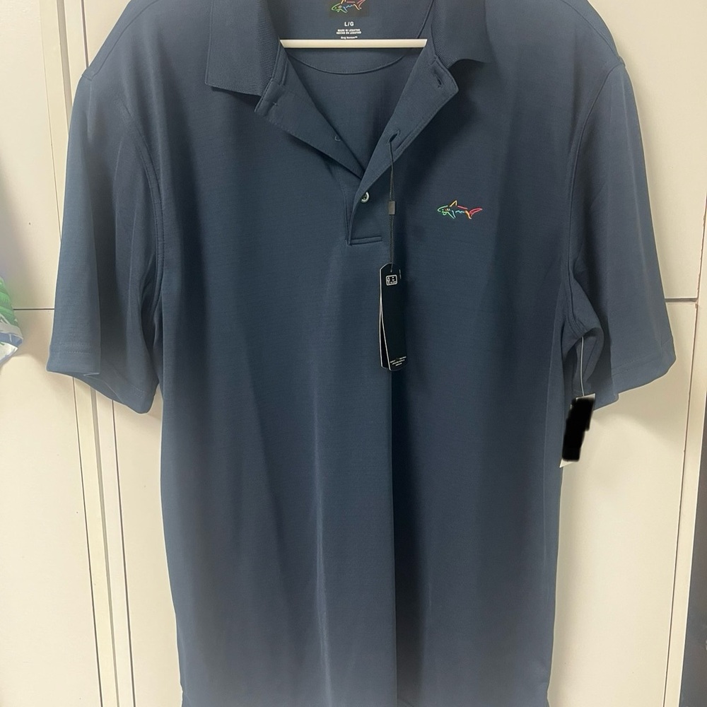 GREG NORMAN POLO SHIRT,BLUE (MEDIUM) NWT